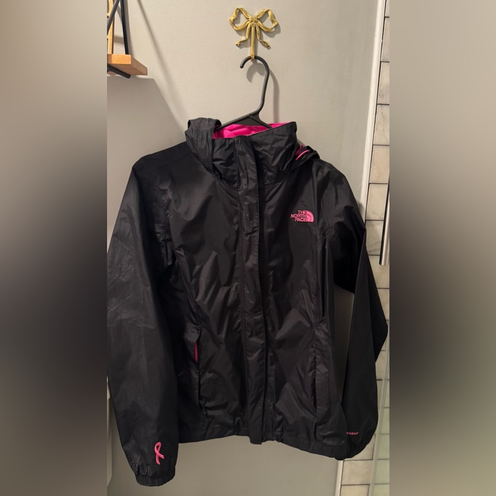 The North Face Black Jacket with Pink Accents